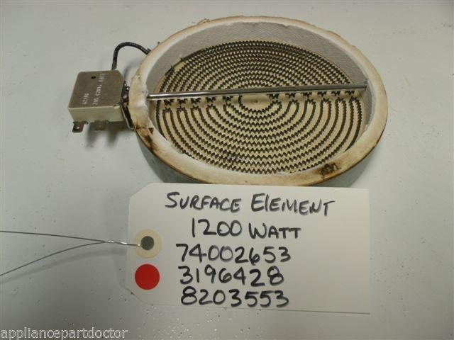 AMANA OVEN 74002653 3196458 8203553 1200 W SURFACE ELEMENT USED PART AMANA OVEN 74002653 3196458 8203553 1200 W SURFACE ELEMENT USED PART